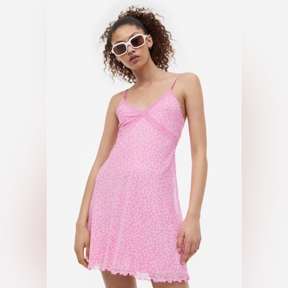 Y2K Pink Floral Dress - Picture 1 of 4